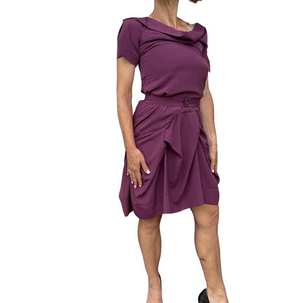 Vivienne Westwood Red Label 36 US 0 Dress‎ Avant Garde Drape  Deconstructed Plum